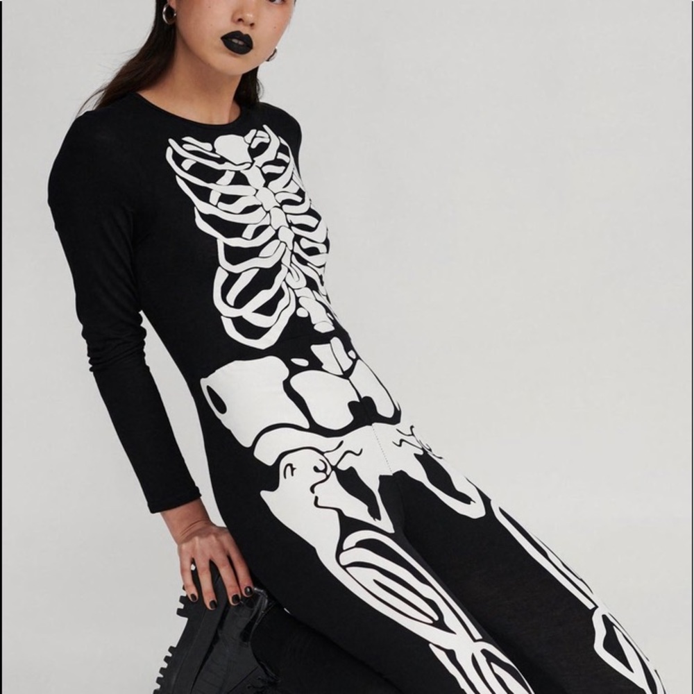 Size 6 Nasty Gal Skeleton Jumpsuit